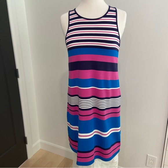 Hatley Bella mini dress nautical coastal stripes blue white pink sleeveless Smal - Picture 4 of 13
